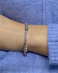 Zilver Gerhodineerd Armband Gourmette 6-Zijdes Geslepen 5,6 Mm 19 Cm 1332397 - PansiteNederland.nl