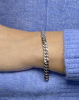 Zilver Gerhodineerd Armband Gourmette 6-Zijdes Geslepen 6,6 Mm 19,5 Cm 1332398 - PansiteNederland.nl