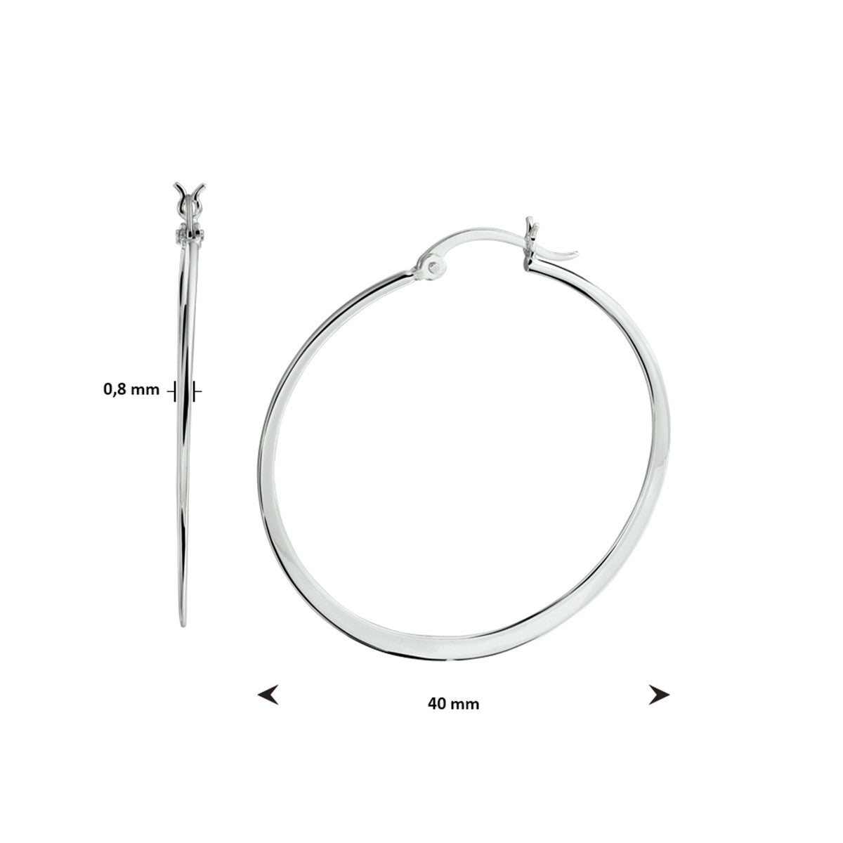 Zilver Gerhodineerd Oorringen 1332443 - PansiteNederland.nl