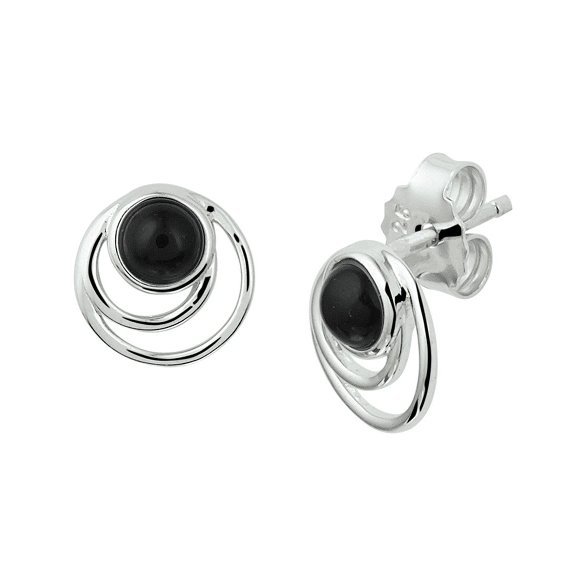 Zilver Gerhodineerd Oorknoppen Onyx 1332520 - PansiteNederland.nl