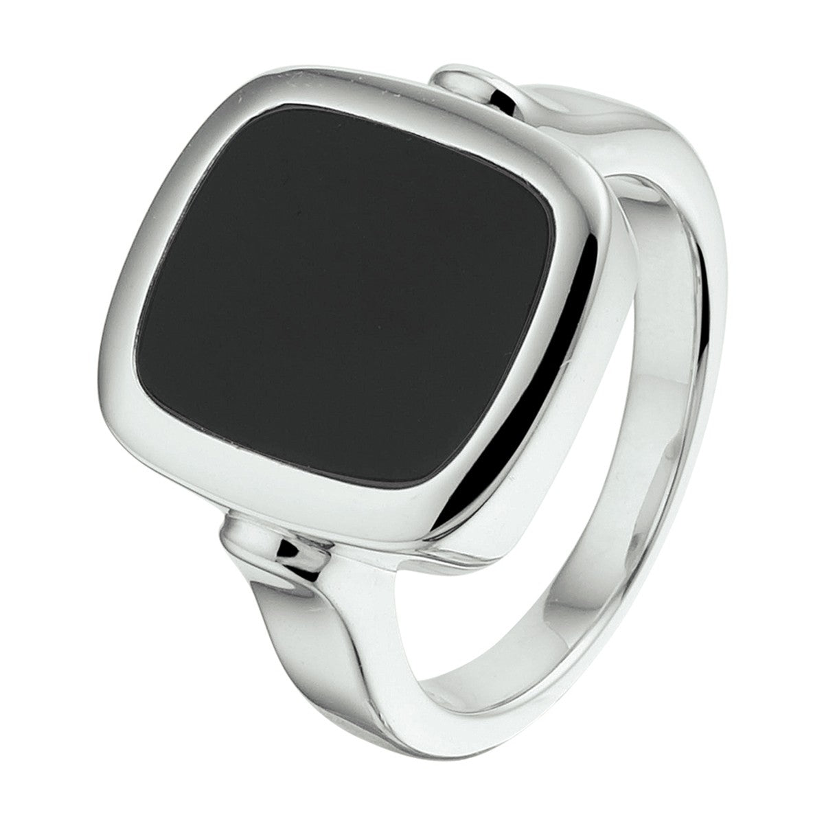 Gerhodineerd Zilver Zegelring Massief Onyx 1332574 - PansiteNederland.nl