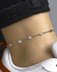 Zilver gerhodineerd enkelbandje 4,2 mm 24 + 2 cm 1332608 - PansiteNederland.nl