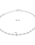 Zilver Gerhodineerd Armband Zirkonia 16,5 + 2 Cm 1332646