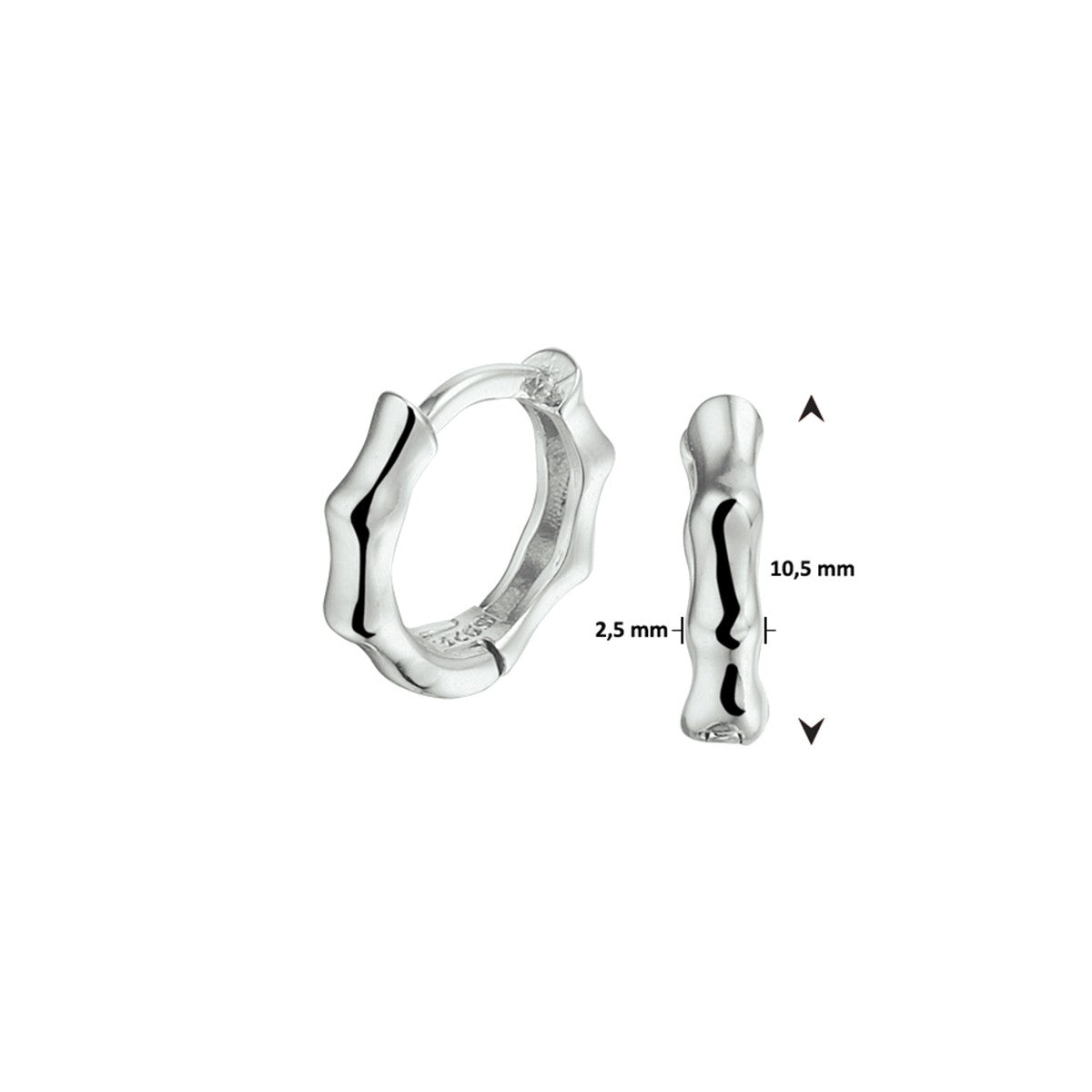 Zilver Gerhodineerd Klapoorringen 1332665 - PansiteNederland.nl