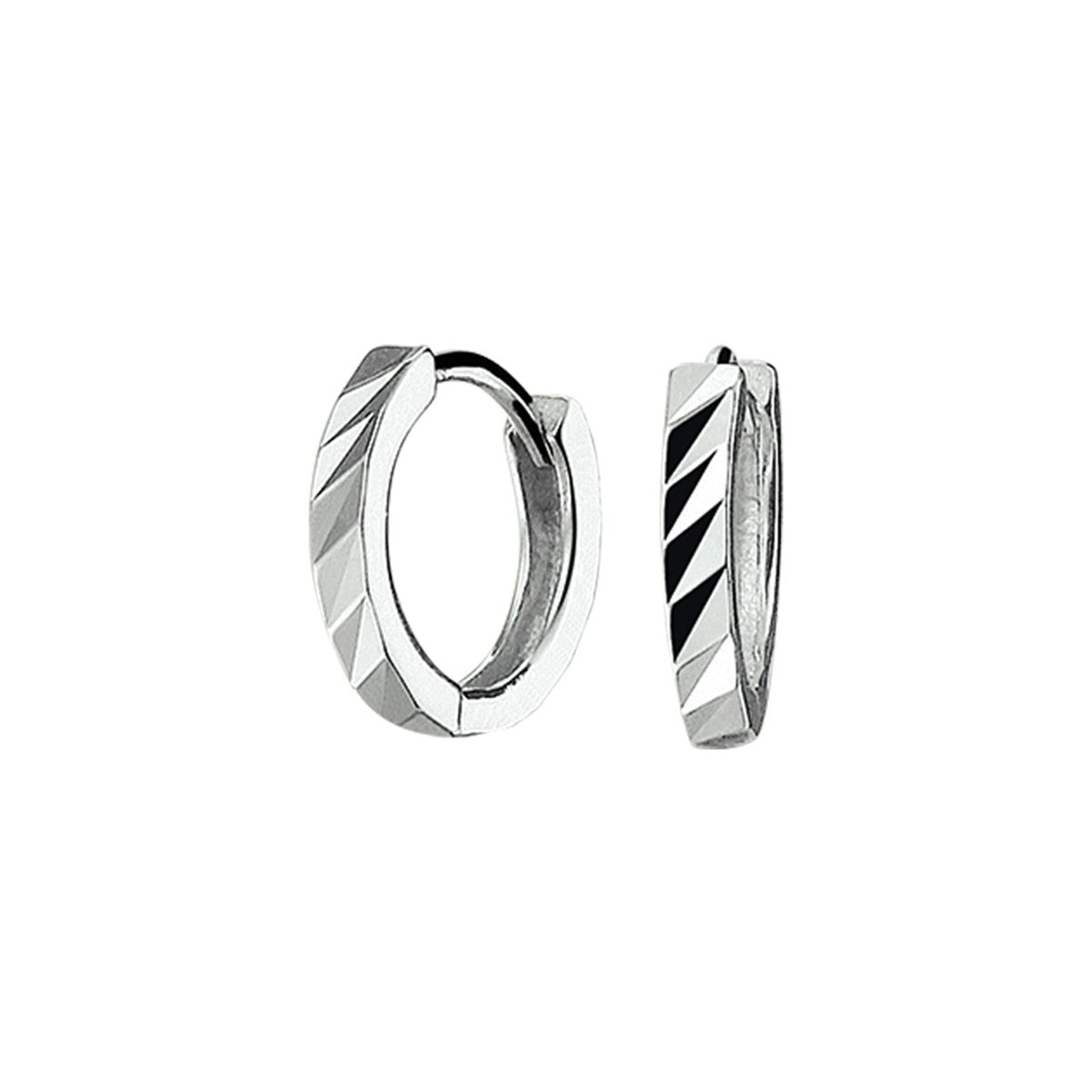 Zilver Gerhodineerd Klapoorringen Vlak 1332670 - PansiteNederland.nl