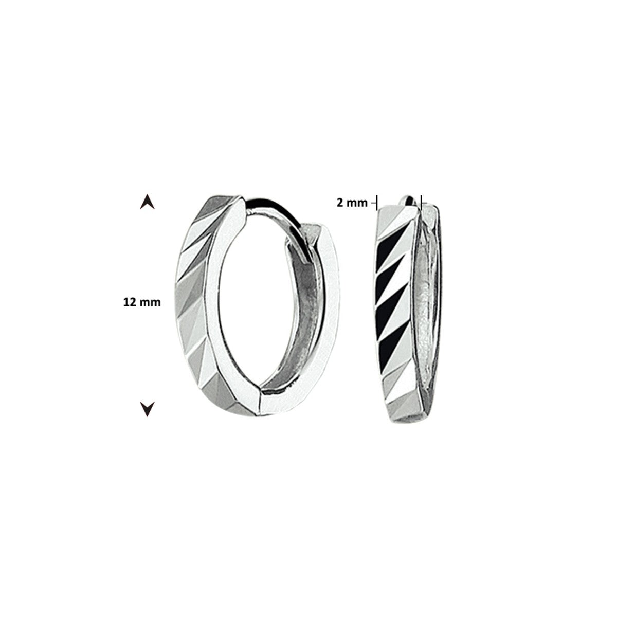 Zilver Gerhodineerd Klapoorringen Vlak 1332670 - PansiteNederland.nl