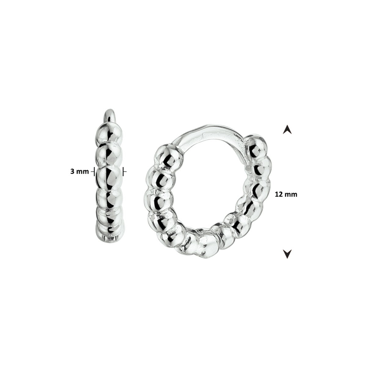 Zilver Gerhodineerd Klapoorringen 1332672 - PansiteNederland.nl