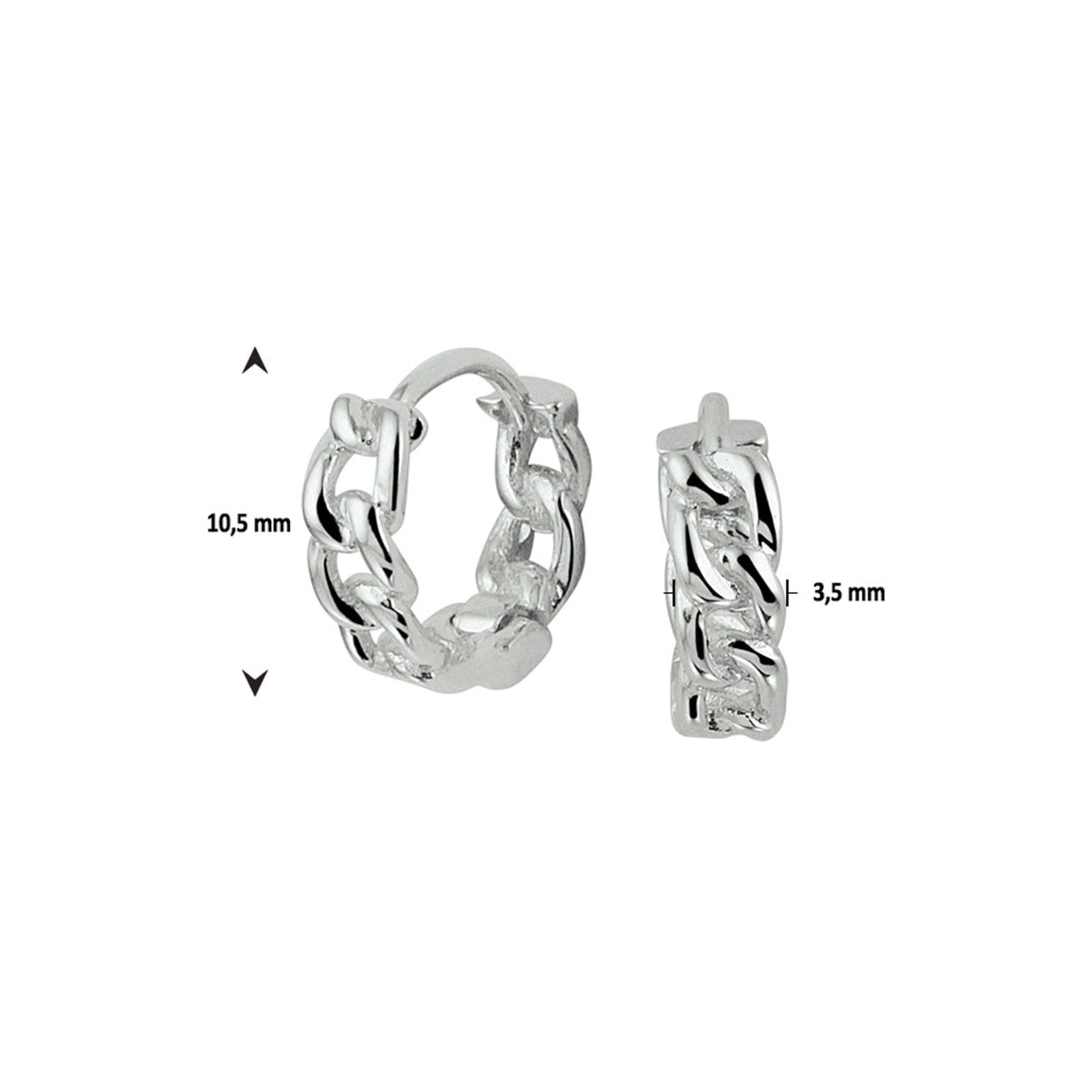Zilver Gerhodineerd Klapoorringen 1332675 - PansiteNederland.nl