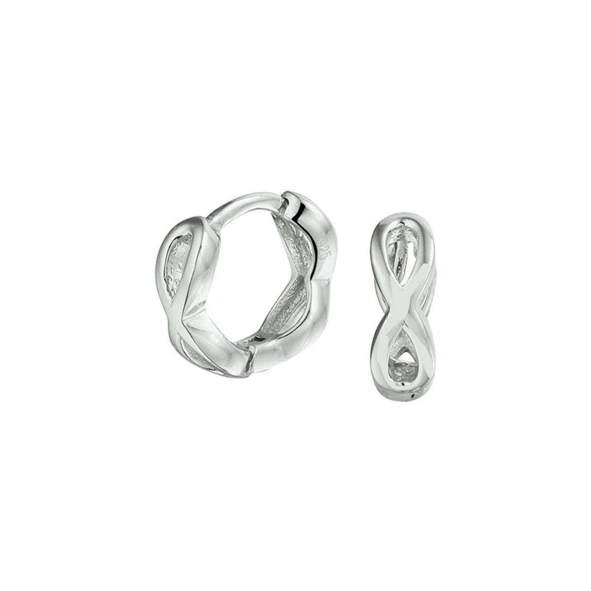 Zilver Gerhodineerd Klapoorringen Infinity 1332682 - PansiteNederland.nl