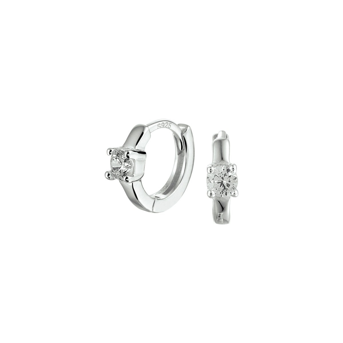 Zilver Gerhodineerd Klapoorringen Zirkonia 1332685 - PansiteNederland.nl