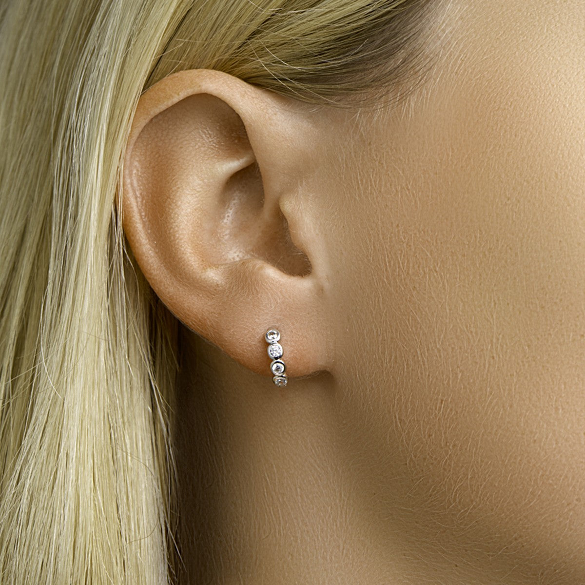 Zilver Gerhodineerd Klapoorringen Zirkonia 1332687 - PansiteNederland.nl