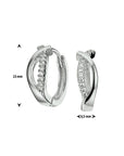 Zilver Gerhodineerd Klapoorringen Zirkonia 1332709 - PansiteNederland.nl