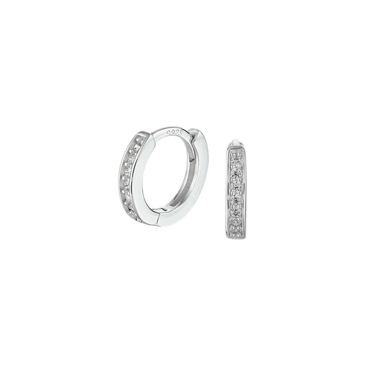 Zilver Gerhodineerd Klapoorringen Zirkonia 1332713 - PansiteNederland.nl