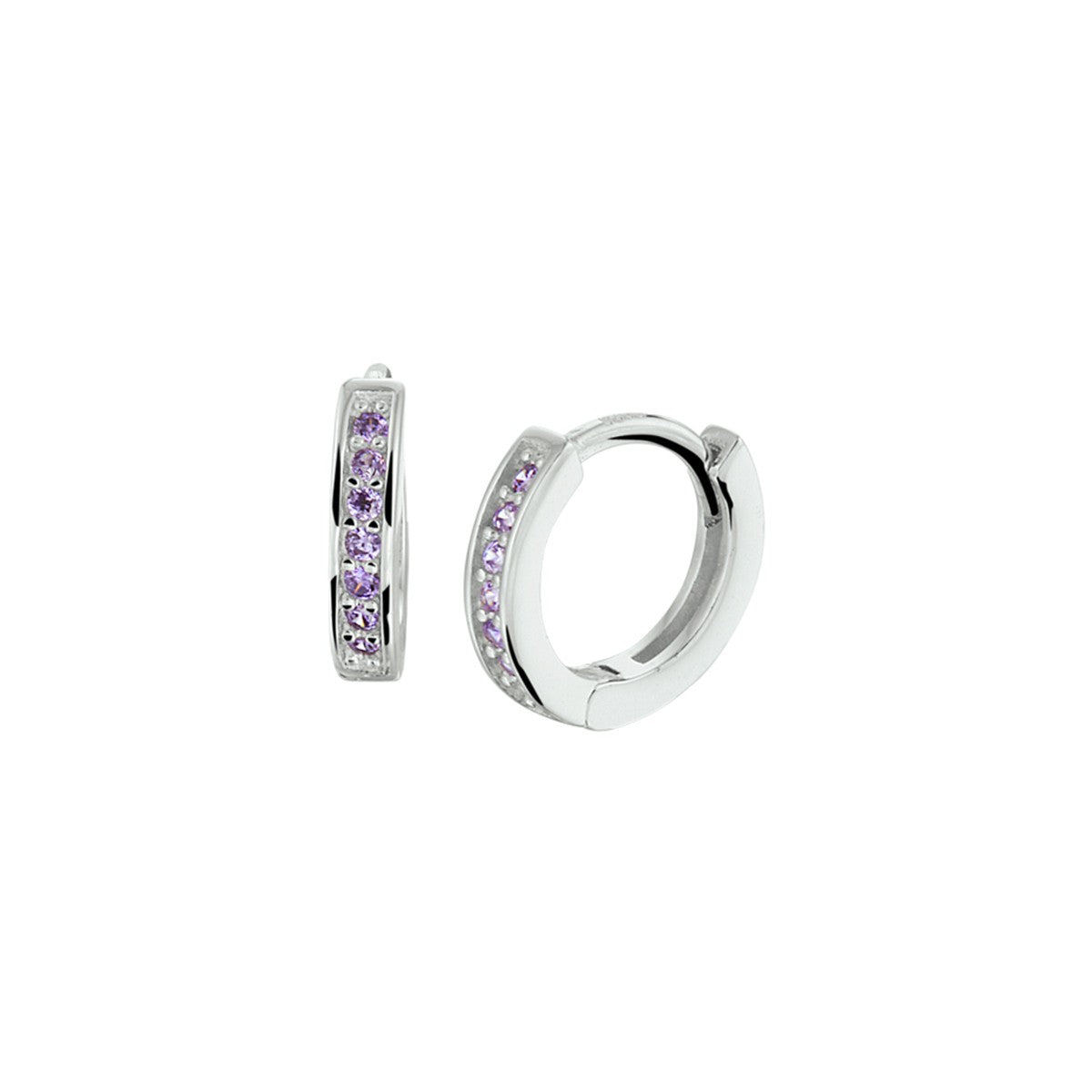 Zilver Gerhodineerd Klapoorringen Synth. Amethist 1332750 - PansiteNederland.nl