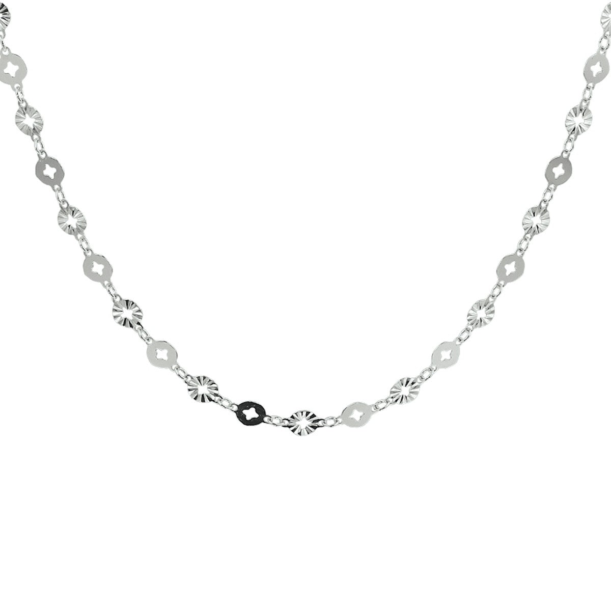 zilver gerhodineerd collier rondjes 4,0 mm 40 + 3 cm 1332774 - PansiteNederland.nl