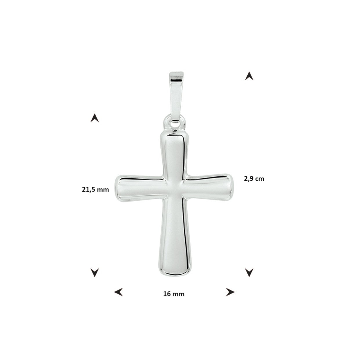 zilver gerhodineerd hanger kruis 1332824 - PansiteNederland.nl