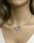 zilver gerhodineerd collier zirkonia poli/mat 42 + 3 cm 1332832 - PansiteNederland.nl
