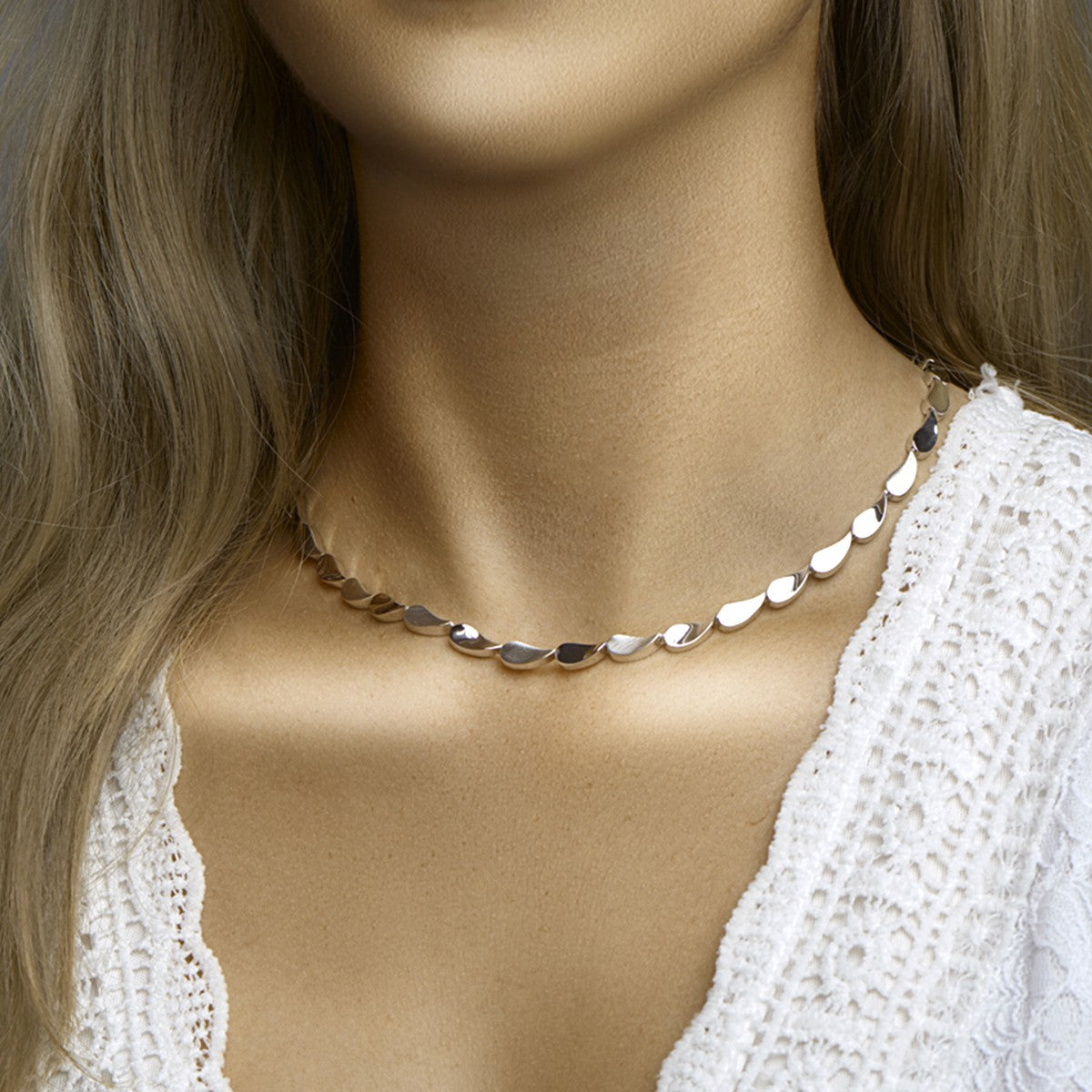 zilver gerhodineerd collier poli/mat 5,6 mm 45 cm 1332877 - PansiteNederland.nl