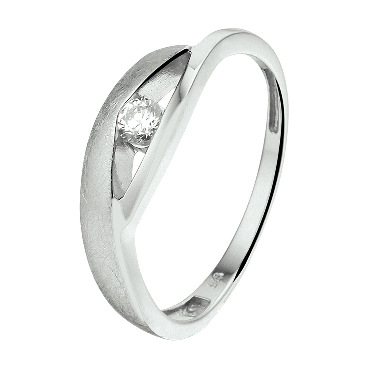 Gerhodineerd Zilver Ring Met Zirkonia Poli/Mat 1332882 - PansiteNederland.nl