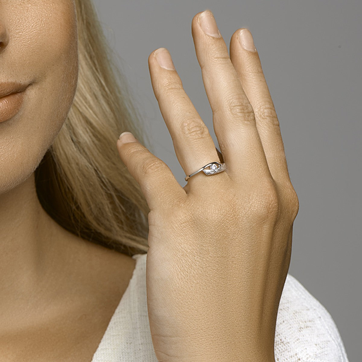 Gerhodineerd Zilver Ring Met Zirkonia Poli/Mat 1332882 - PansiteNederland.nl