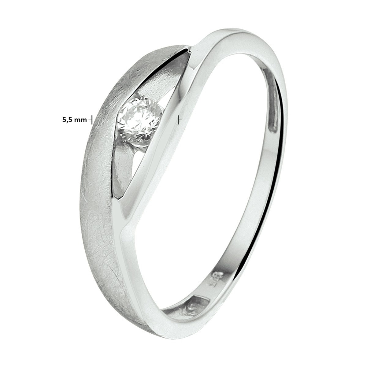 Gerhodineerd Zilver Ring Met Zirkonia Poli/Mat 1332882 - PansiteNederland.nl