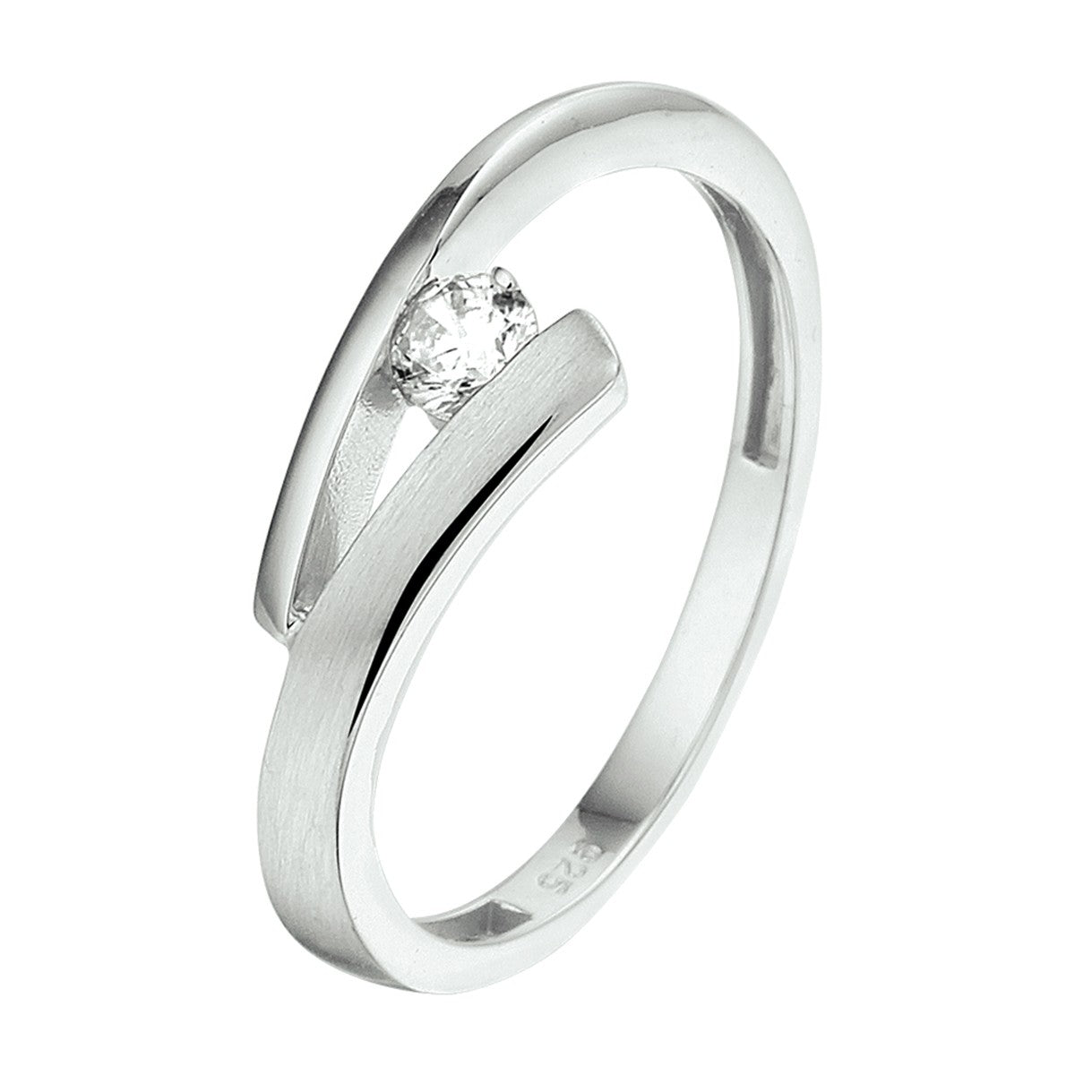 Gerhodineerd Zilver Ring Met Zirkonia Poli/Mat 1332907 - PansiteNederland.nl