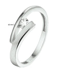 Gerhodineerd Zilver Ring Met Zirkonia Poli/Mat 1332907 - PansiteNederland.nl