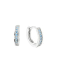 Zilver Gerhodineerd Klapoorringen Blauw Zirkonia 1333000 - PansiteNederland.nl