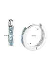 Zilver Gerhodineerd Klapoorringen Blauw Zirkonia 1333001 - PansiteNederland.nl