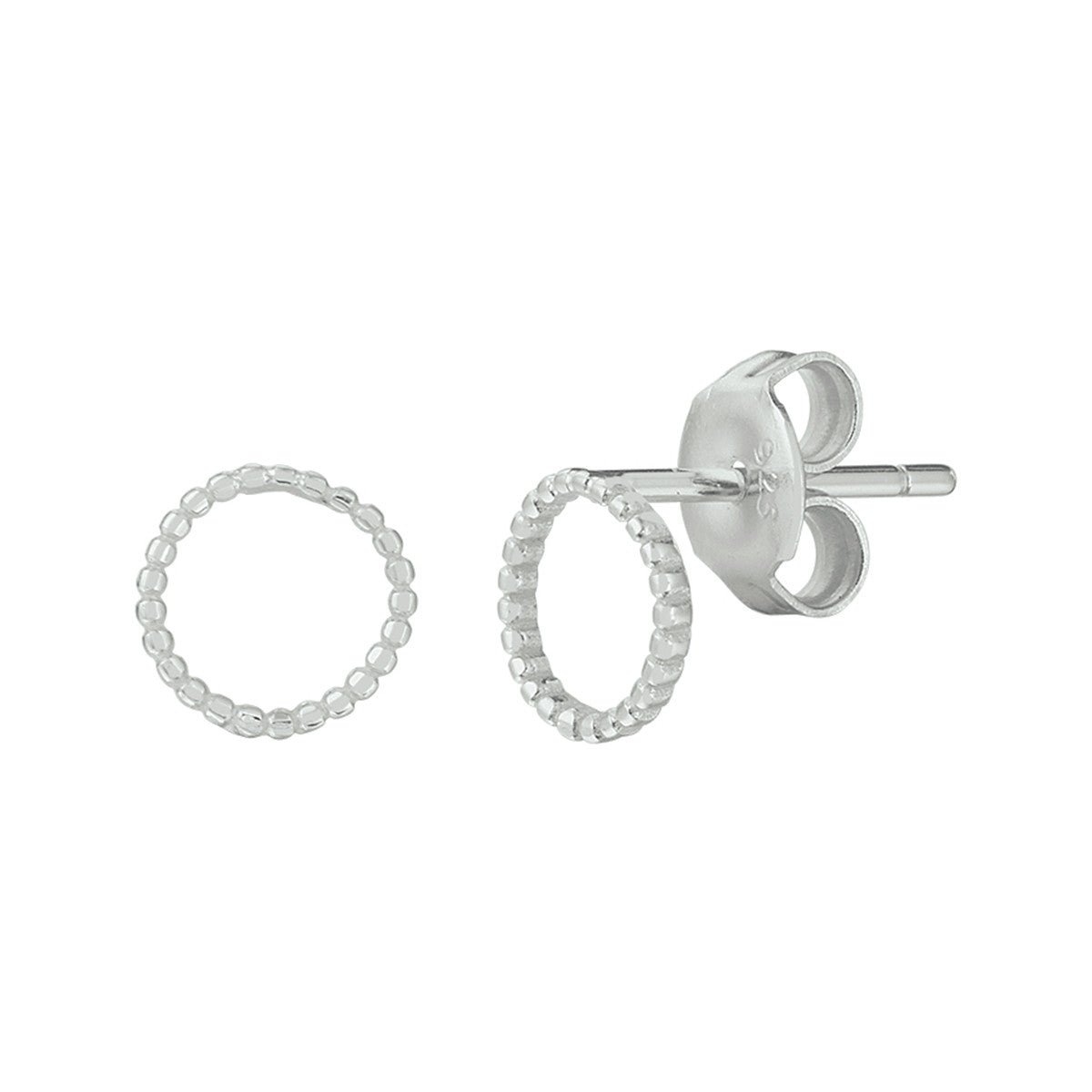 Zilver Gerhodineerd Oorknoppen Rond 1333022 - PansiteNederland.nl