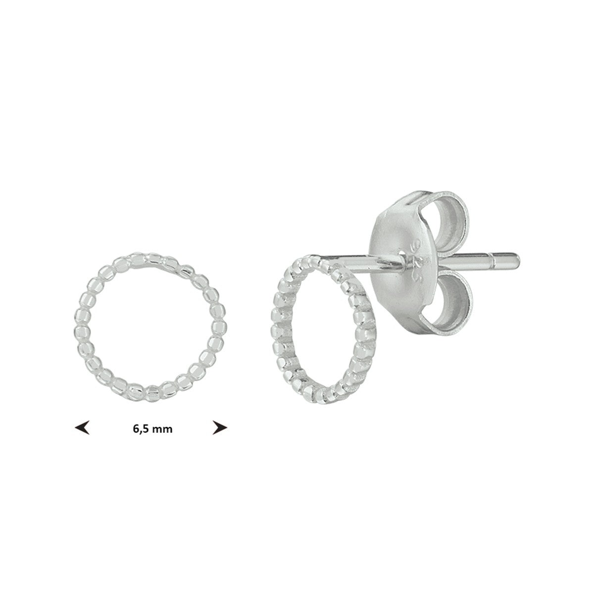 Zilver Gerhodineerd Oorknoppen Rond 1333022 - PansiteNederland.nl