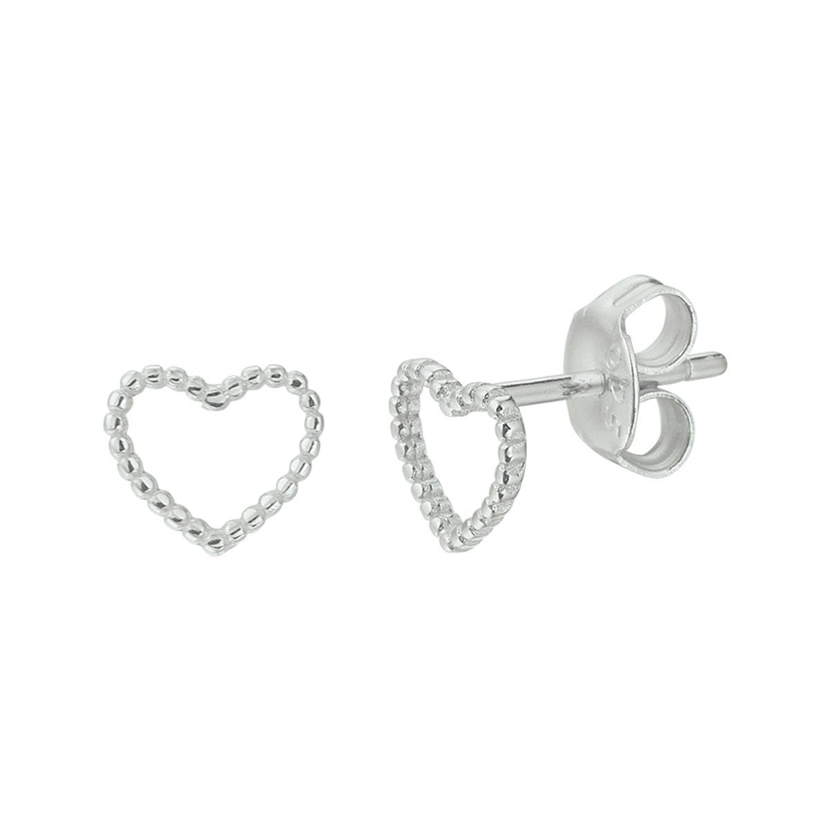 Zilver Gerhodineerd Oorknoppen Hart 1333025 - PansiteNederland.nl
