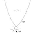 zilver gerhodineerd collier hart 40 - 42 - 44 cm 1333029