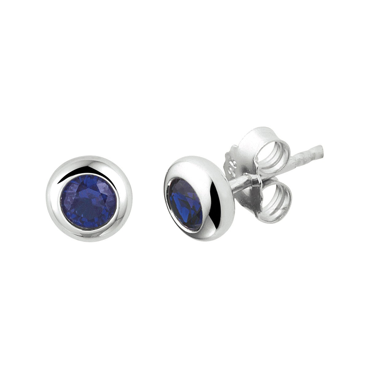 Zilver Gerhodineerd Oorknoppen Blauw Zirkonia 1333030 - PansiteNederland.nl