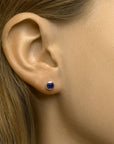 Zilver Gerhodineerd Oorknoppen Blauw Zirkonia 1333030 - PansiteNederland.nl