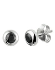 Zilver Gerhodineerd Oorknoppen Zwart Zirkonia 1333031 - PansiteNederland.nl