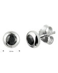 Zilver Gerhodineerd Oorknoppen Zwart Zirkonia 1333031 - PansiteNederland.nl