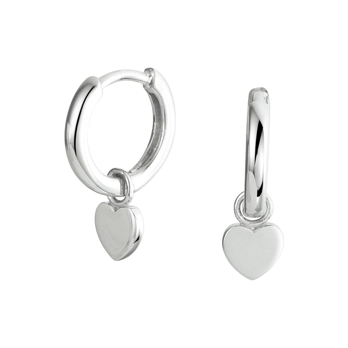 Zilver Gerhodineerd Oorringen Hart 1333084 - PansiteNederland.nl
