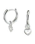 Zilver Gerhodineerd Oorringen Hart 1333085 - PansiteNederland.nl