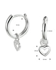 Zilver Gerhodineerd Oorringen Hart 1333085 - PansiteNederland.nl