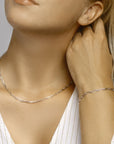 zilver gerhodineerd collier paperclip spitse buis 3,5 mm 41 + 4 cm 1333099 - PansiteNederland.nl