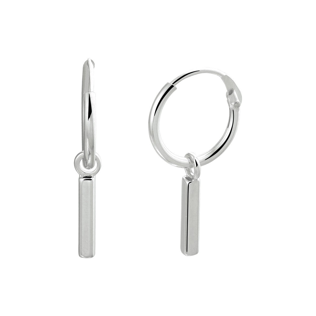 Zilver Gerhodineerd Oorringen Balkje 1333130 - PansiteNederland.nl