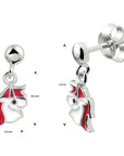Zilver Gerhodineerd Oorhangers Eenhoorn 1333145 - PansiteNederland.nl