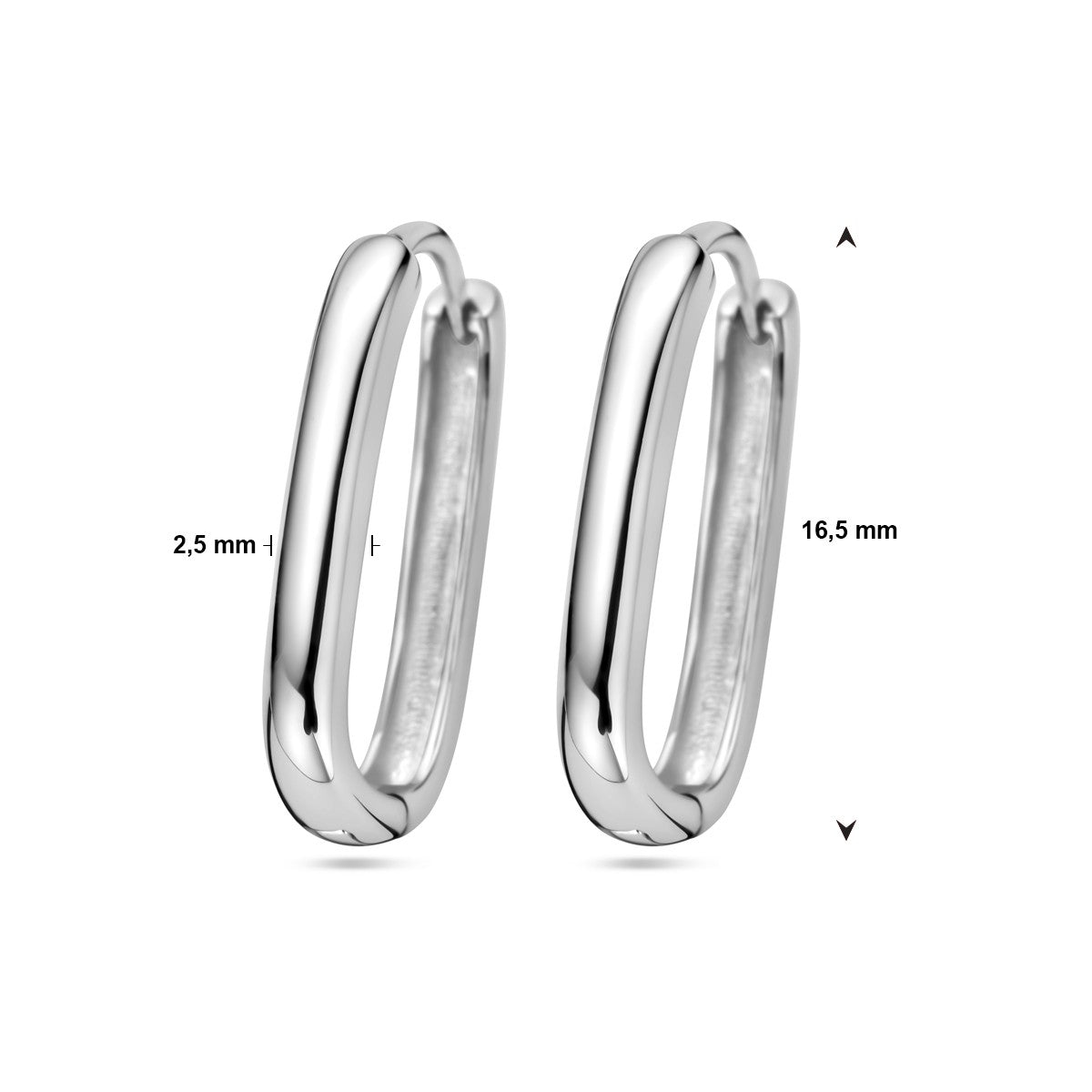 Zilver Gerhodineerd Klapoorringen Paperclip 1333188 - PansiteNederland.nl