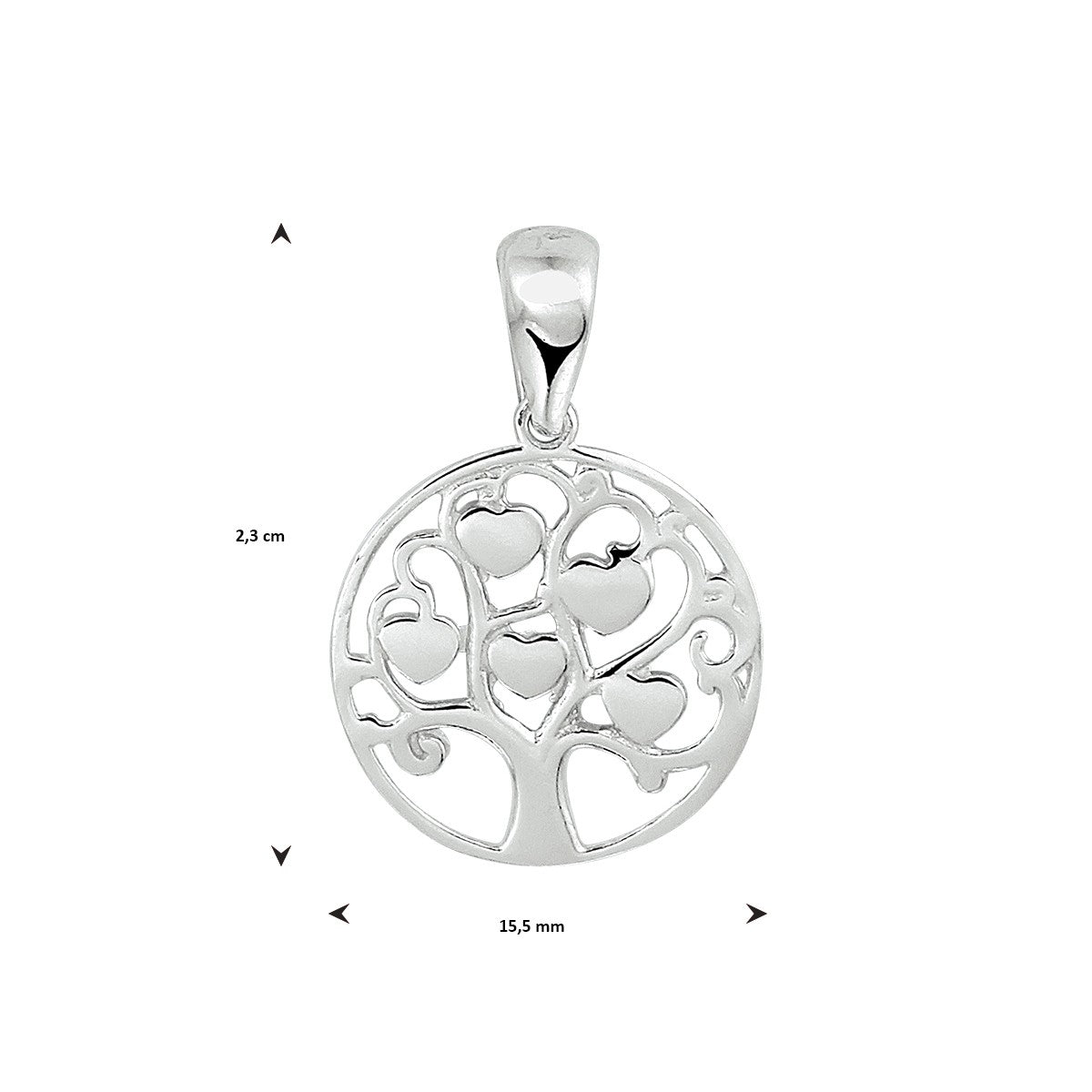 zilver gerhodineerd hanger levensboom 1333277 - PansiteNederland.nl