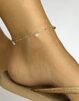 Zilver gerhodineerd enkelbandje rondjes 24 + 2 cm 1333296 - PansiteNederland.nl