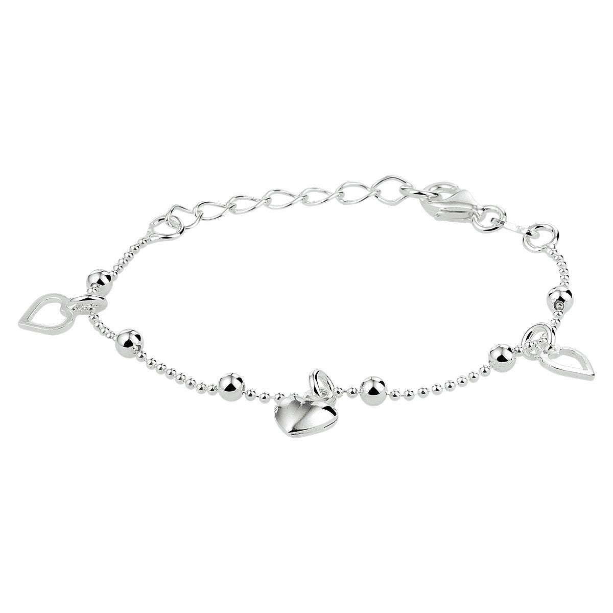 Zilver Gerhodineerd Armband Hart 13 + 3 Cm 1333307 - PansiteNederland.nl