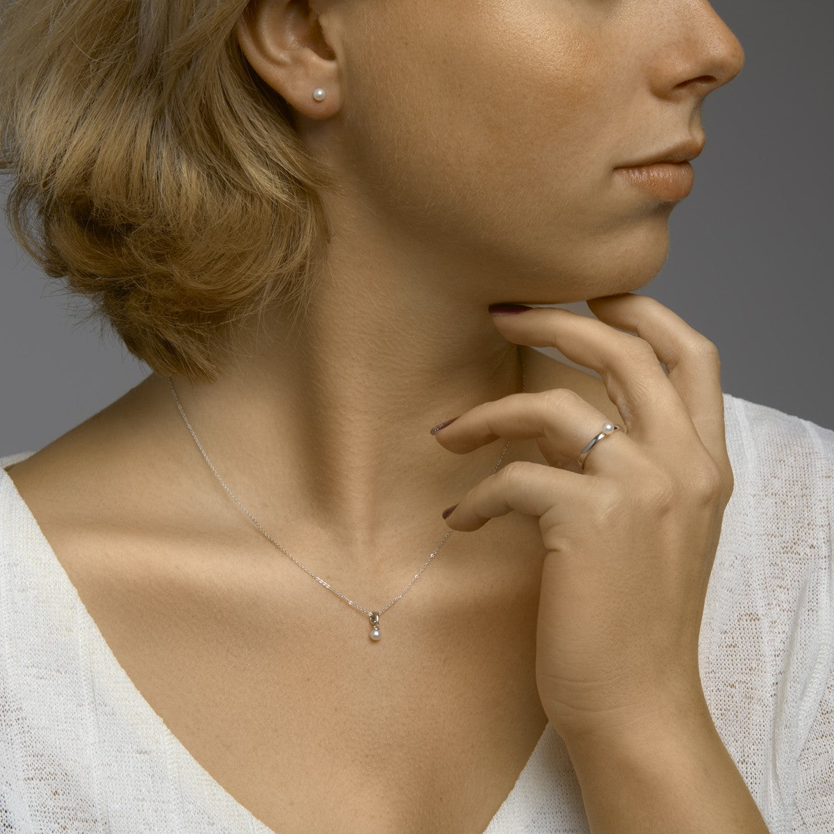 Zilver Gerhodineerd Oorknoppen Parel 1333335 - PansiteNederland.nl
