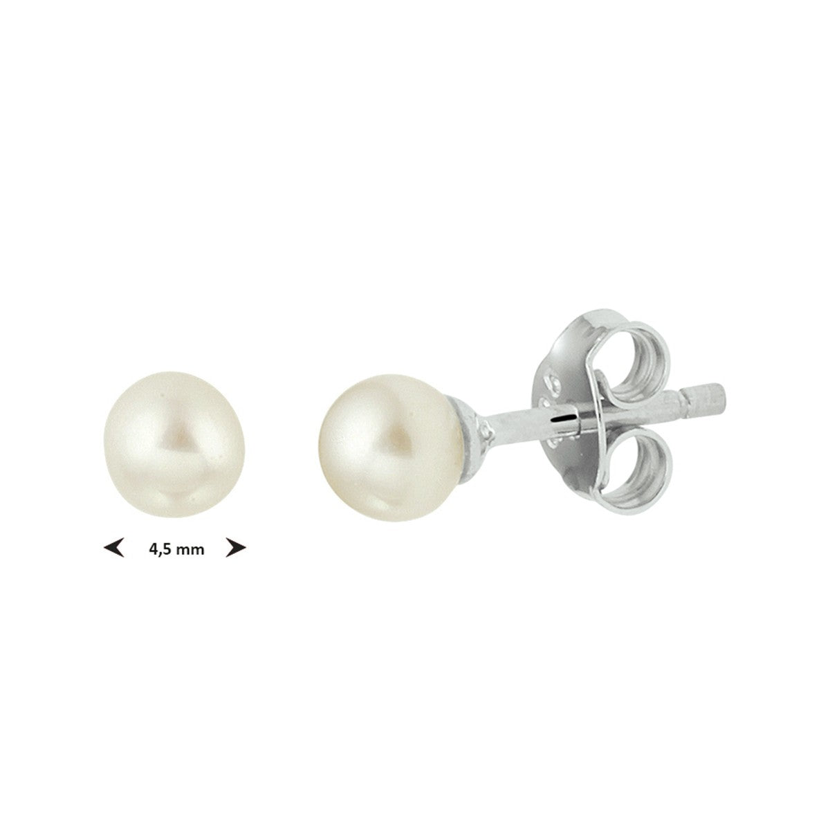 Zilver Gerhodineerd Oorknoppen Parel 1333335 - PansiteNederland.nl