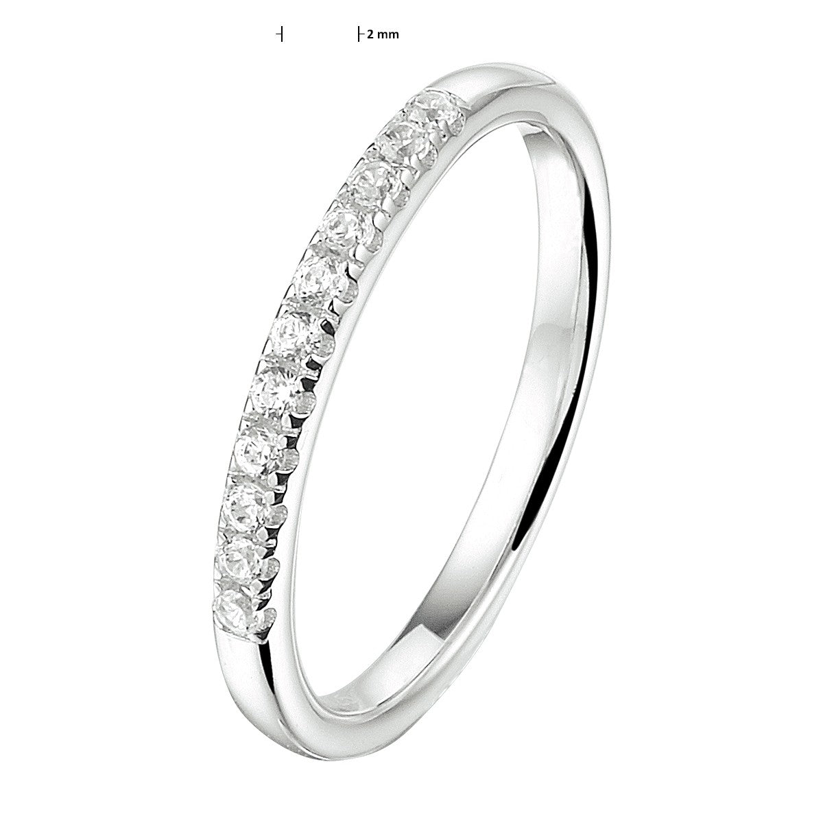 Gerhodineerd Zilver Ring Met Zirkonia 1333365 - PansiteNederland.nl